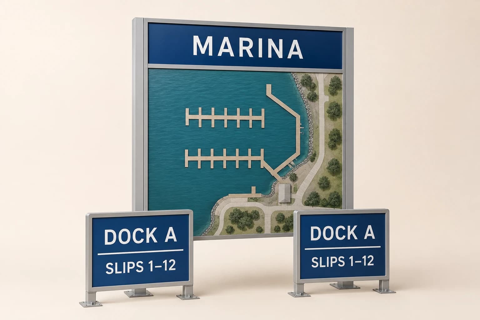 Full-Color Marina Map & Sign Package original design concept