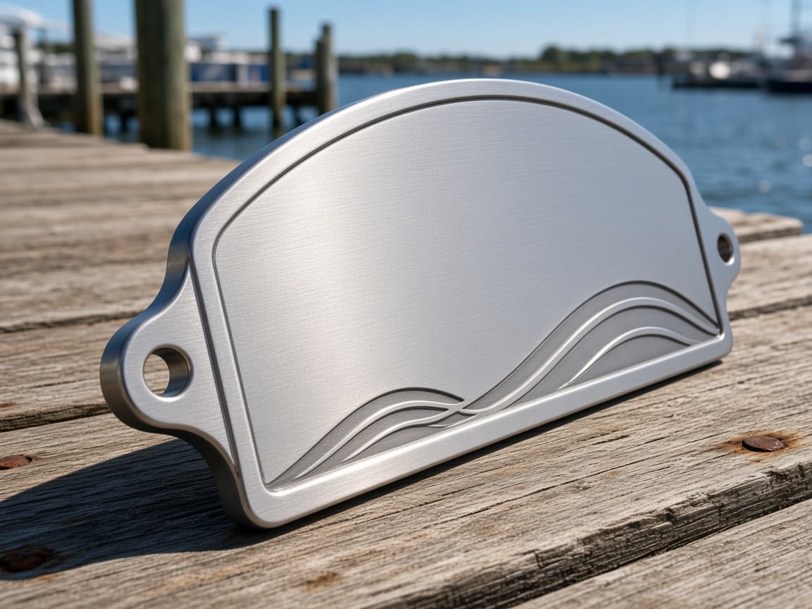 Dock and Boat Nameplate design concept, side view